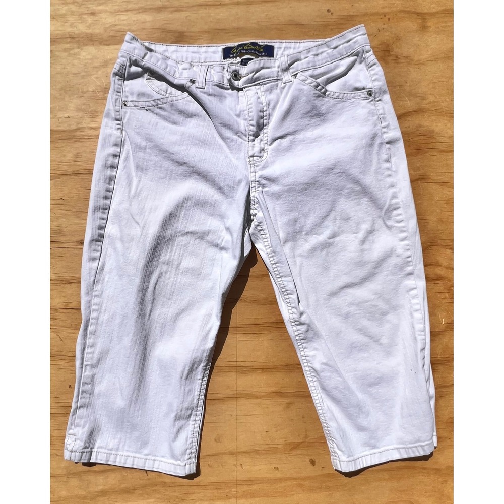 Gloria Vanderbilt White Denim Capri Pants Womens 14 Cropped Jeans Summer Casual